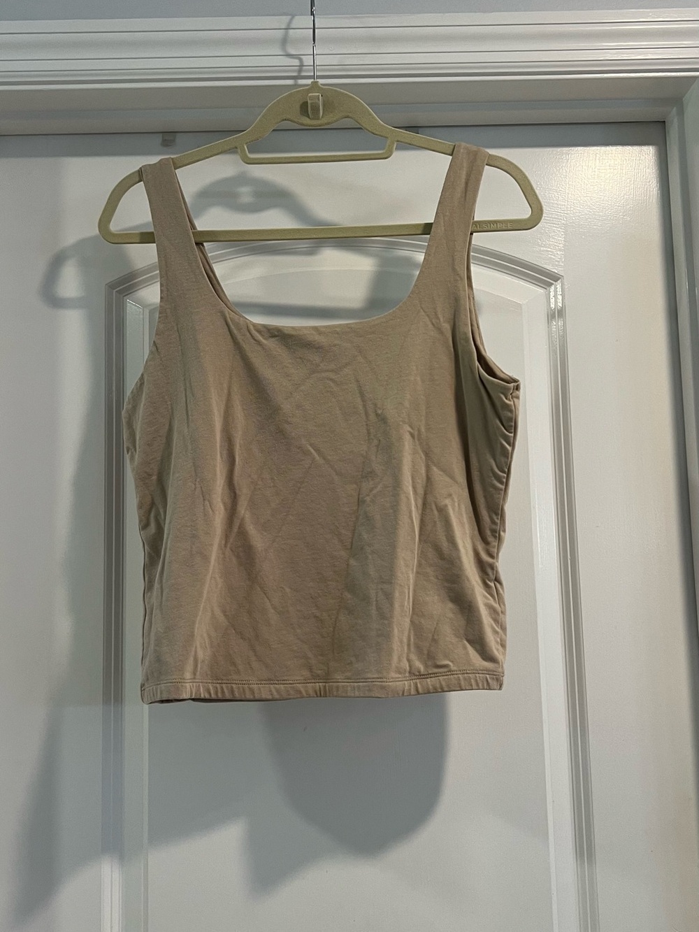 Old Navy Neutral Scoop Neck Cropped Tank Top - Taupe